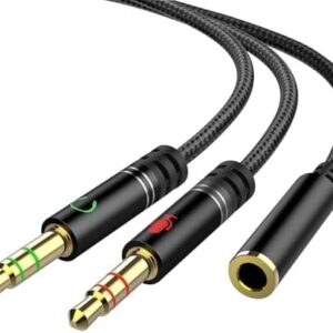 AUDIO CABLE 3.5MM FEMALE TO 2 X MALE