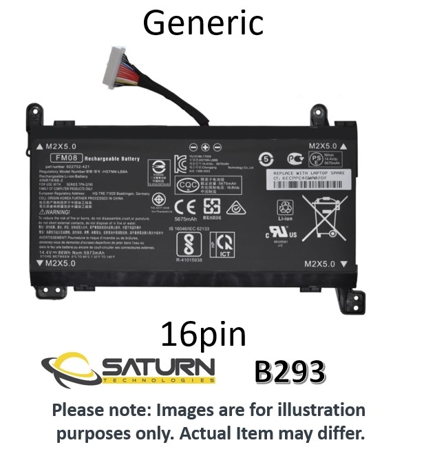 BAT HP OMEN 17 2017, FM08 16PIN (B293)