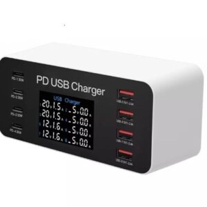 CHARGER PD+USBC AND USB  8 PORT 65W LCD