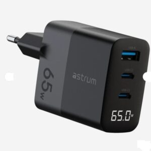 CHARGER 65W PD WALL 1A 2C LCD BLACK